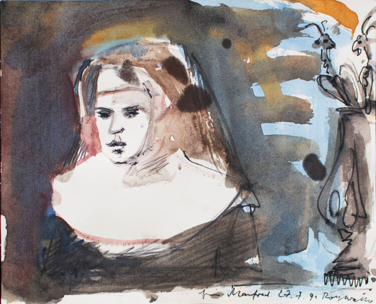 Rolf Walter - Nonne - 1991 - Aquarell und Feder