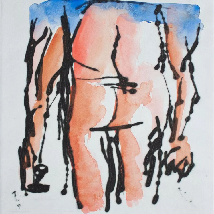 Markus Lüpertz - Der Kunst die Regeln geben - 2005 - aquarellierte Radierung auf Büttenpapier