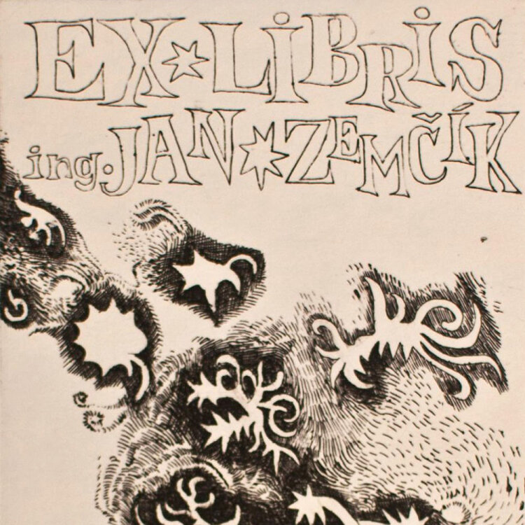 Václav Houf - Exlibris Jan Zemcik - 1974 - Radierung