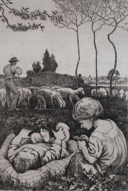 Hans Thoma - Idylle II - 1905 - Radierung auf Büttenpapier