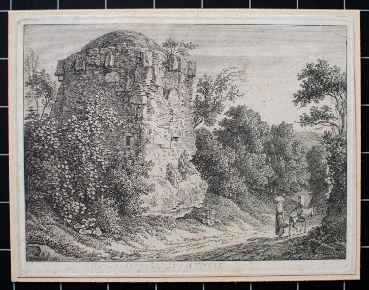 Johann Christian Reinhart - Sepolcro antico vicino a Tivoli - 1792 - Kupferstich auf Büttenpapier