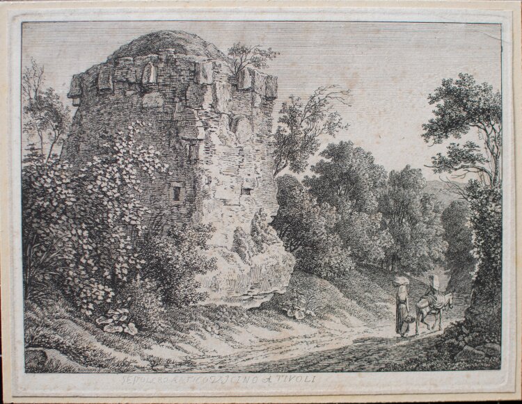 Johann Christian Reinhart - Sepolcro antico vicino a Tivoli - 1792 - Kupferstich auf Büttenpapier