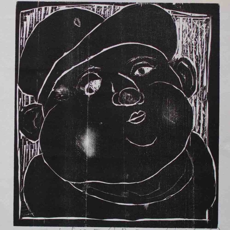 Kurt Mühlenhaupt - Mein Freund G. B. F. - undatiert - Holzschnitt auf Büttenpapier
