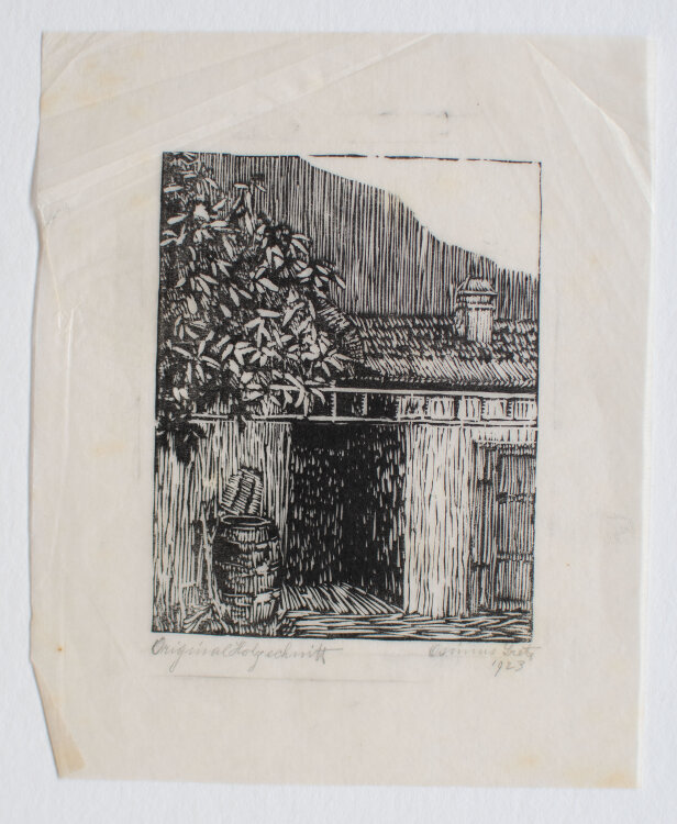 Greta Cosimus - Im Hinterhof - 1923 - Holzschnitt auf...