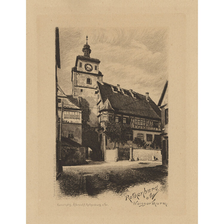 Gustav Otto Dietrich - Rothenburg-Weisser Thurm - o.J., Radierung