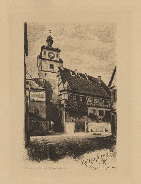 Gustav Otto Dietrich - Rothenburg-Weisser Thurm - o.J., Radierung