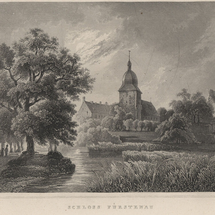 Wilhelm Lang - Schloss Fürstenau - o.J., Stahlstich