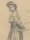 Unbekannt - Frauenbildnis nach links/ Geländerstudie - um 1900 - Bleistift