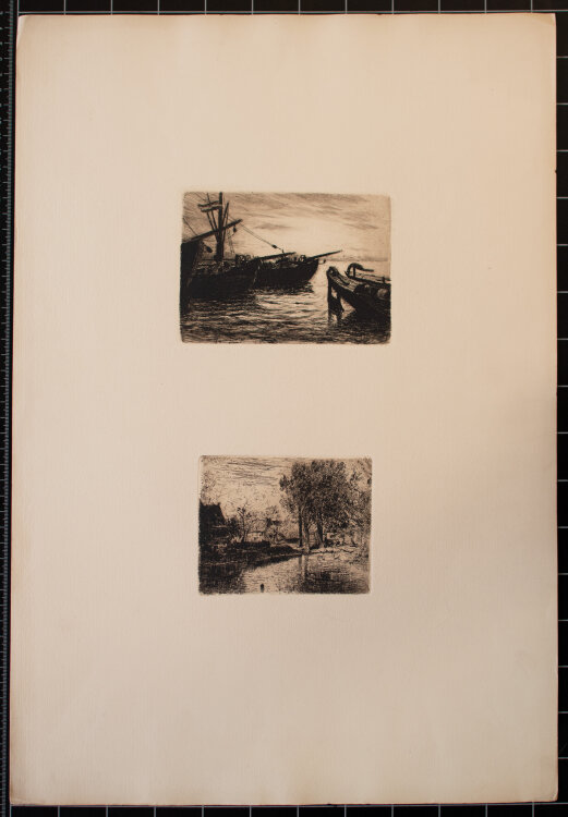 Theodor Joseph Hagen - Am Weiher/ Boote im Hafen - o. J....