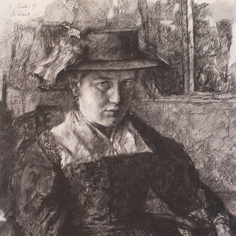 nach Wilhelm Leibl - Lesende Bäuerin - um 1891 - Lithografie