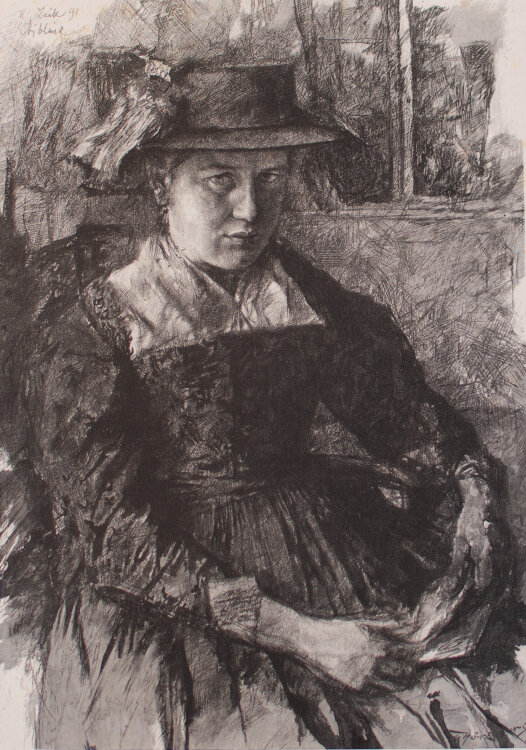 nach Wilhelm Leibl - Lesende Bäuerin - um 1891 - Lithografie