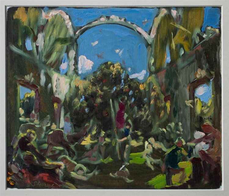 Martin Stommel - Skizze zu Livius Musikantengleichnis - 2012 - Öl auf Papier