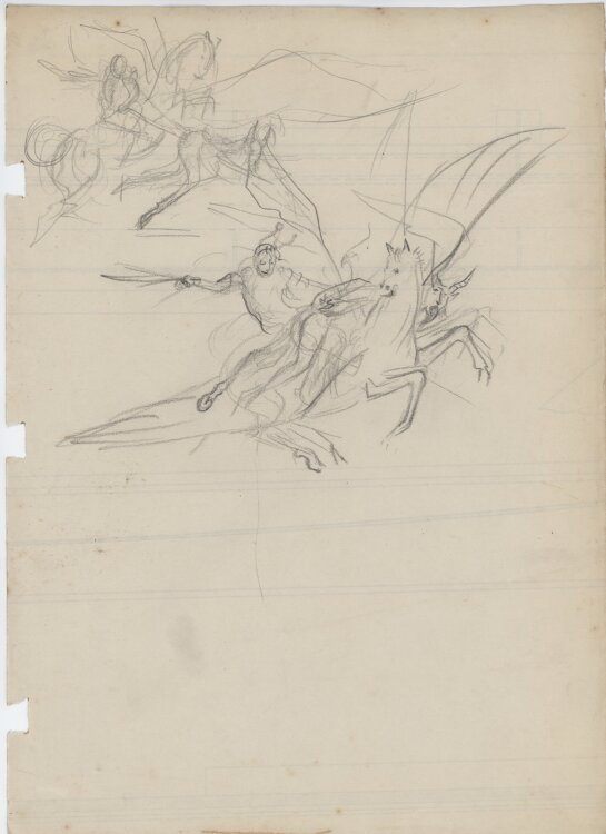 Unbekannt - Pegasus und Bellerophon - o. J. - Bleistift