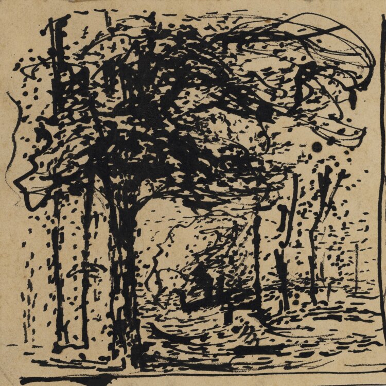 Unbekannt - Landschaft mit Bäumen - o. J. - Tusche