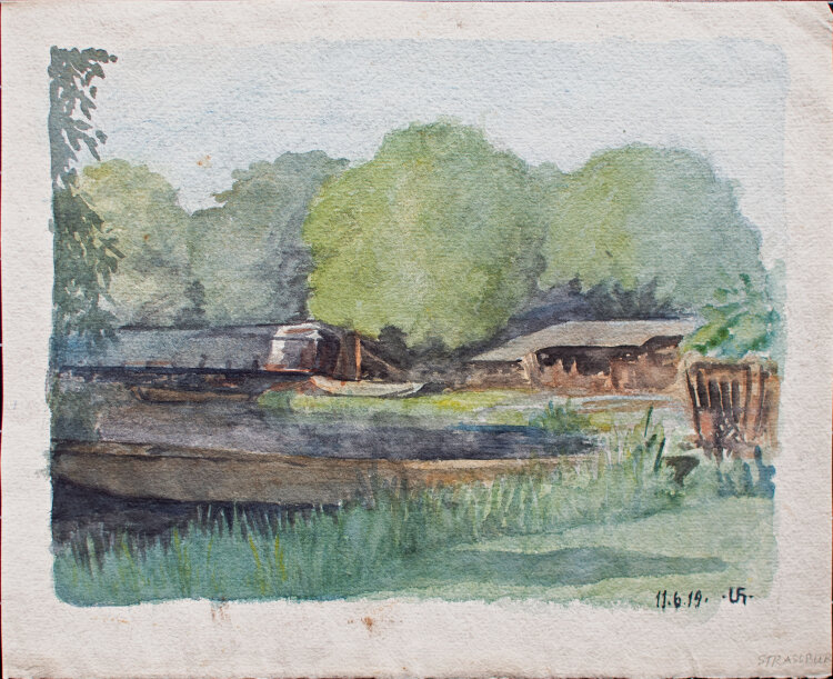 Uli Huber - Landschaft am Wasser - 1919 - Aquarell auf Aquarellpapier