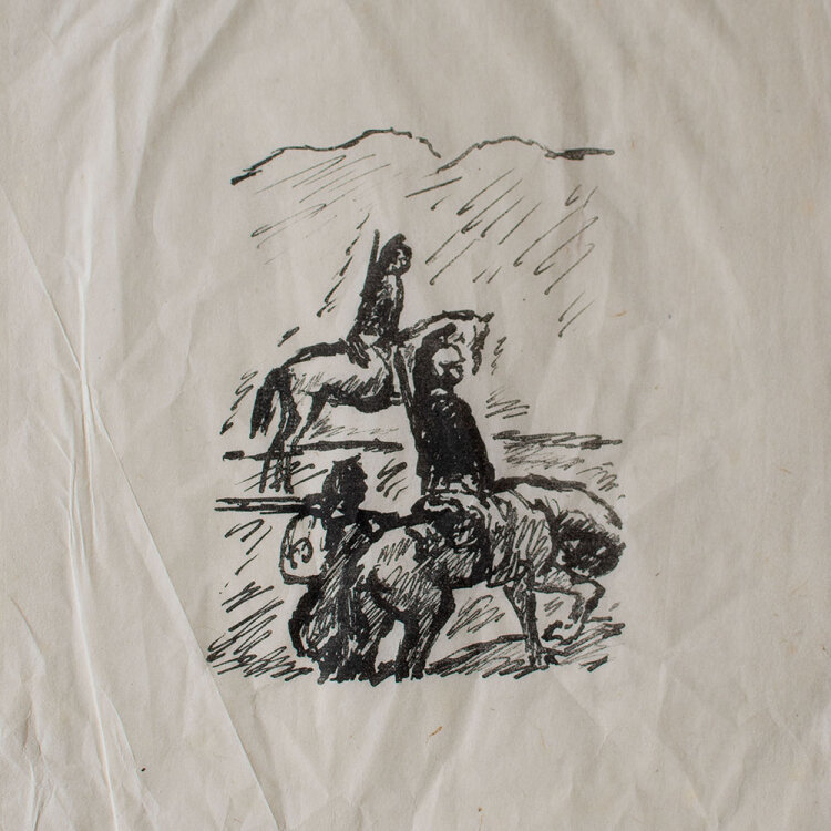 René Beeh - Französische Dragoner - 1914 - Lithografie