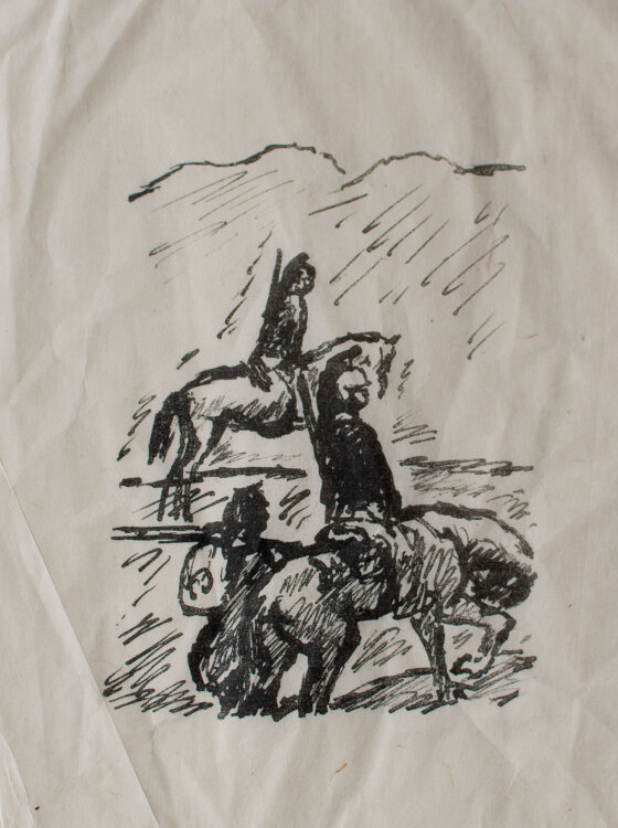 René Beeh - Französische Dragoner - 1914 - Lithografie
