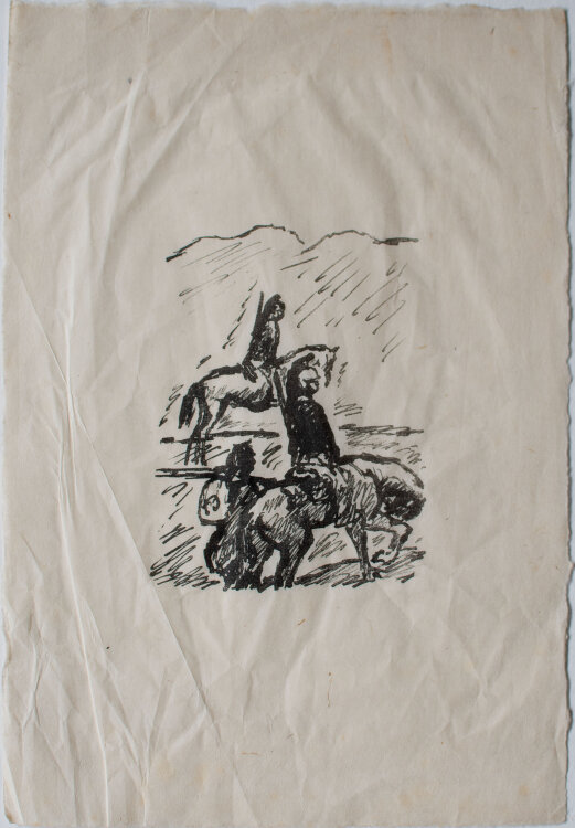 René Beeh - Französische Dragoner - 1914 - Lithografie
