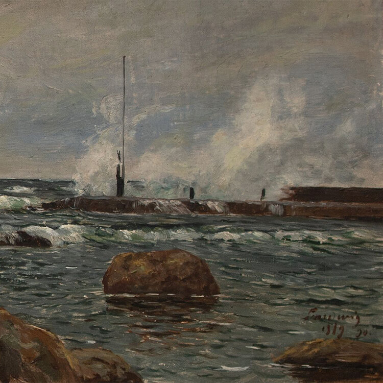 Otto Julius Goebel - Im Hafen von Sandvig, Bornholm -...
