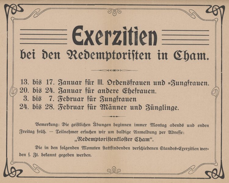 Redemptoristenkloster - Werbung - ohne Jahr