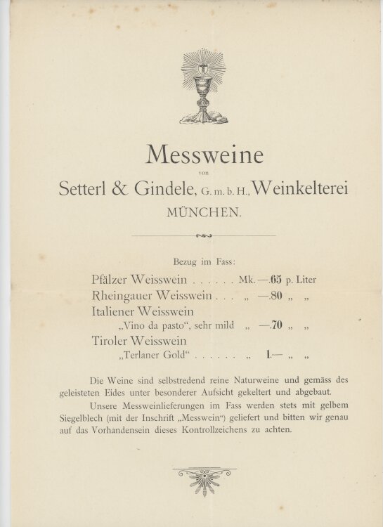 Setterl & Gindele GmbH - Werbung - ohne Jahr