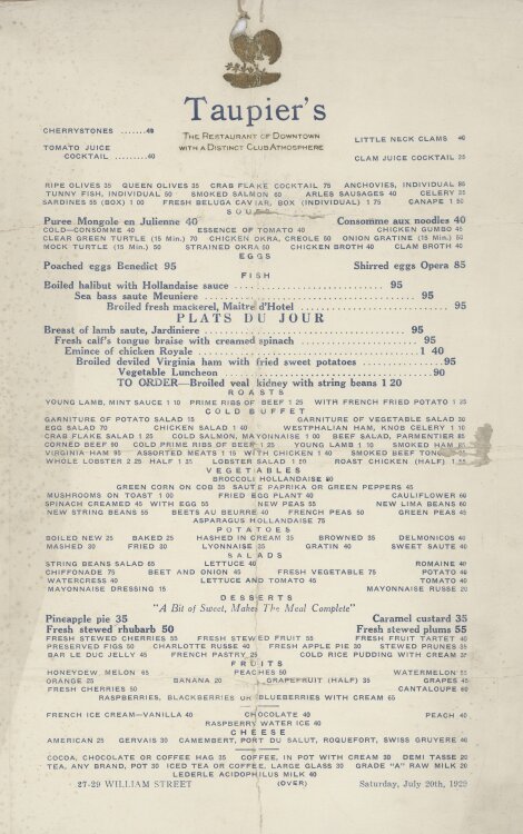 Taupier´s The Restaurant of Downtown -...