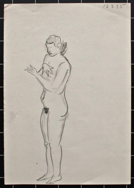 Max Schwimmer - Frauenakt, Studie - 1935 - Bleistiftzeichnung auf Skizzenpapier