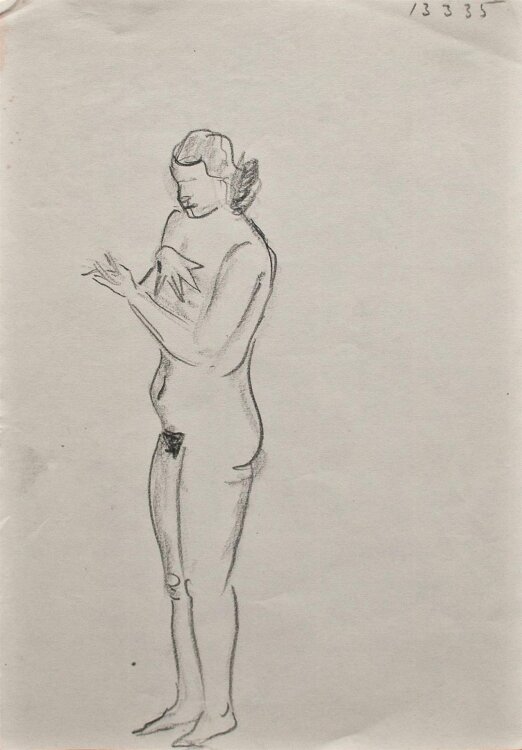 Max Schwimmer - Frauenakt, Studie - 1935 - Bleistiftzeichnung auf Skizzenpapier