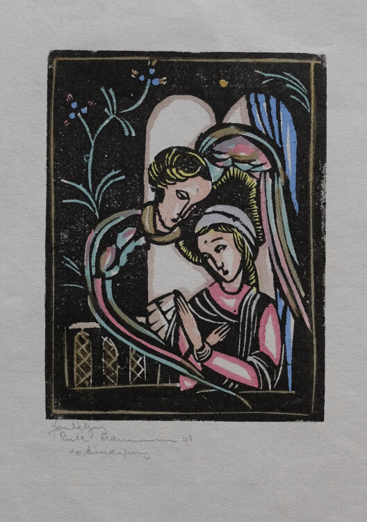Ruth Schaumann - Verkündigung - 1943 - Farbholzschnitt auf Japanpapier