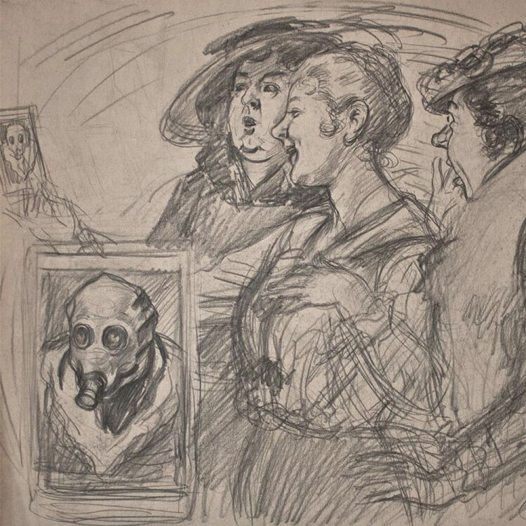 Theodor Grätz - Schlechter Scherz - undatiert - Bleistiftzeichnung auf Papier