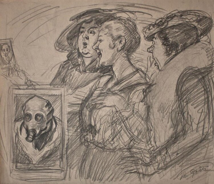 Theodor Grätz - Schlechter Scherz - undatiert - Bleistiftzeichnung auf Papier