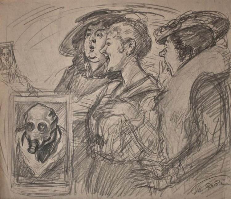 Theodor Grätz - Schlechter Scherz - undatiert - Bleistiftzeichnung auf Papier