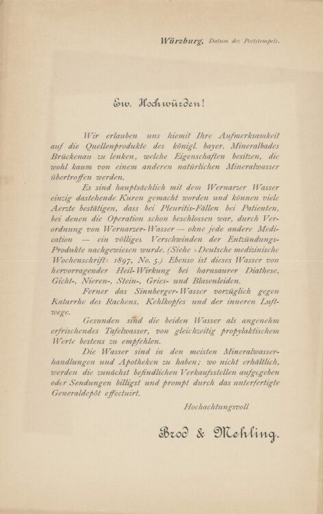 Brod & Mehling - Werbung - ohne Jahr