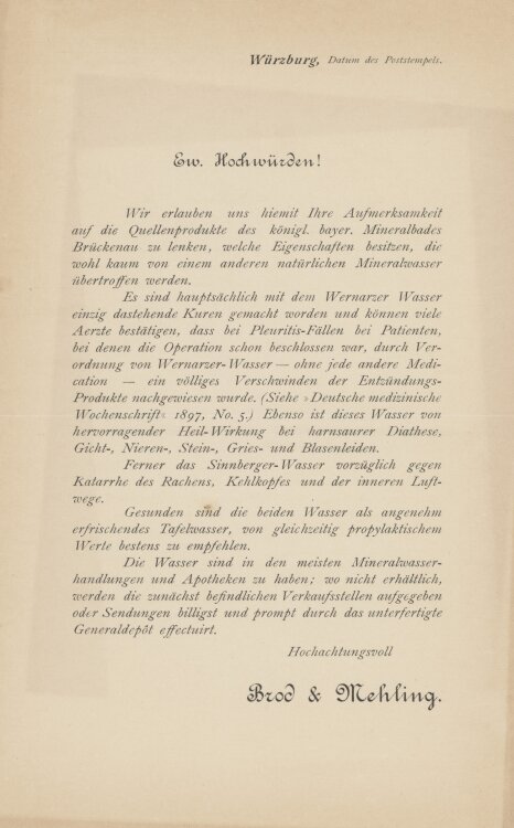 Brod & Mehling - Werbung - ohne Jahr