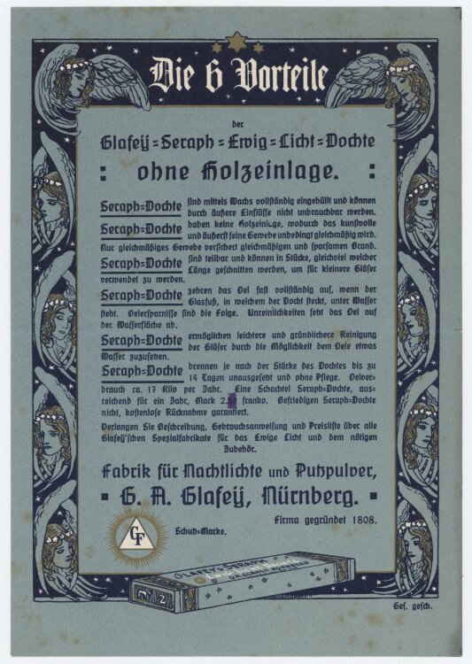 G. A. Glafey - Werbung - ohne Jahr