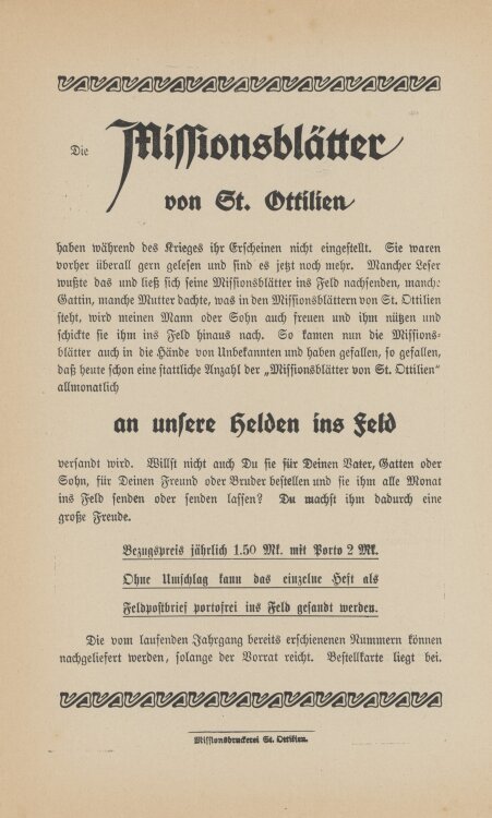 Missionsdruckerei - Werbung - ohne Jahr