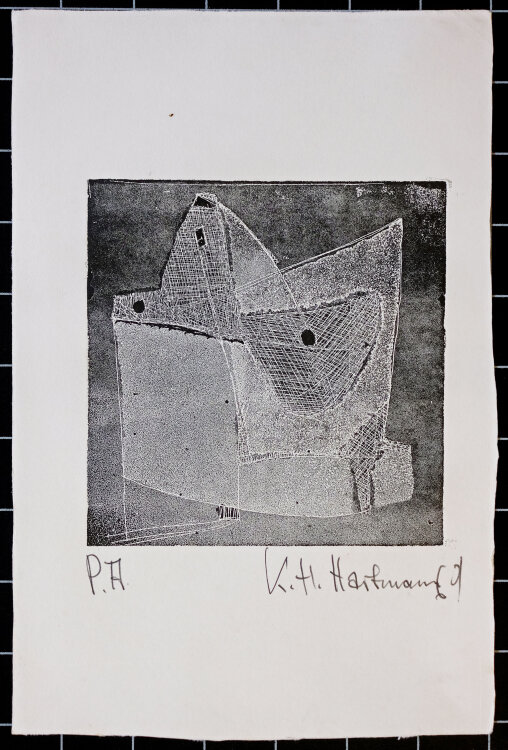 Karl-Heinz Hartmann-Oels - Abstrakte Komposition - 1969 - Radierung