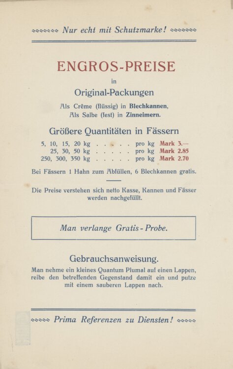 ohne Angabe - Werbung - ohne Jahr