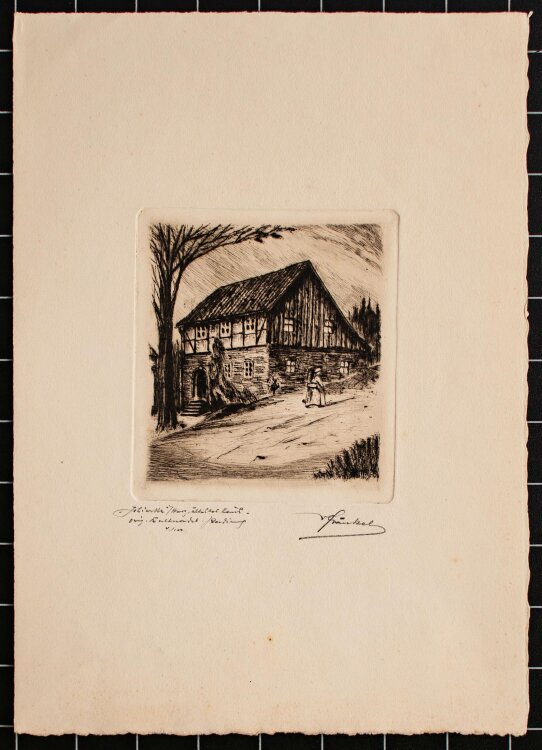 Fränkel - Landschaft mit Haus - Radierung - o. J. - 4/100