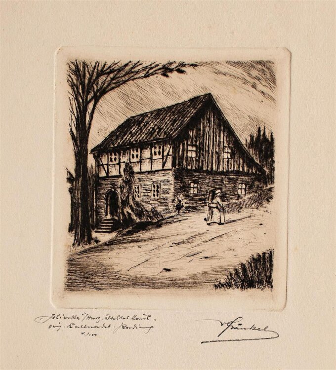 Fränkel - Landschaft mit Haus - Radierung - o. J. - 4/100