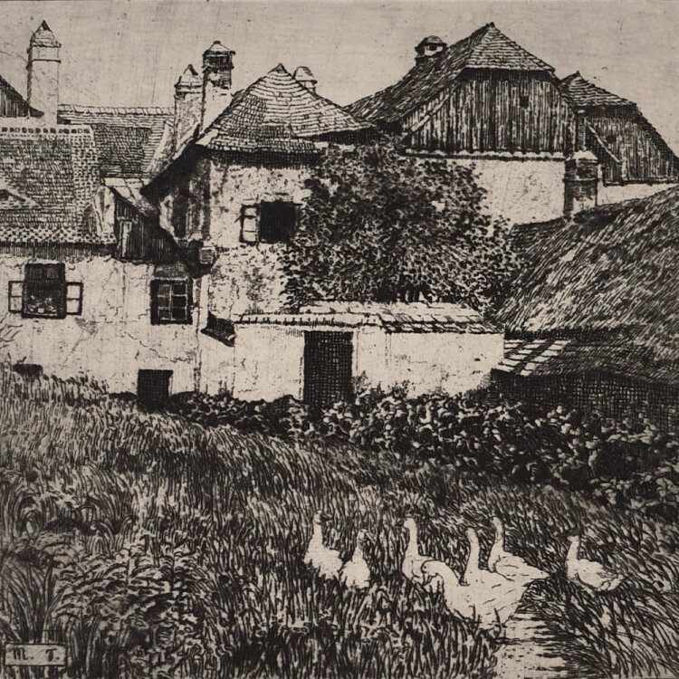 Max von Scherer - Ghetto in Nikolsburg - 1917 - Radierung...