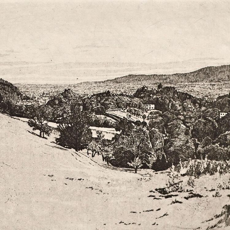 Max von Scherer - Graz vom Rosenberg - 1917 - Radierung mit Aquatinta