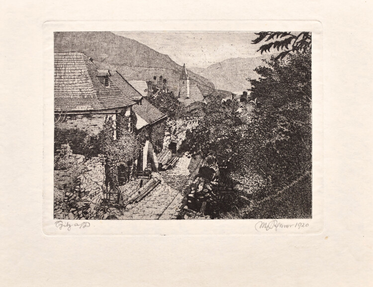 Max von Scherer - Spitz a.d. D.[onau] - 1920 - Radierung mit Plattenton