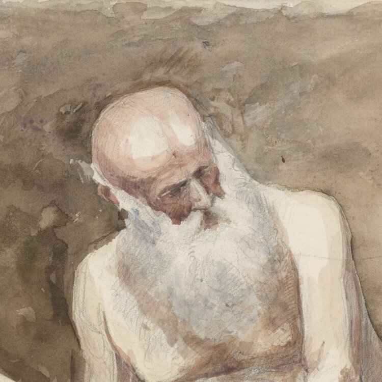 Unbekannt - Greis/ Geiger - undatiert - Aquarell über Bleistift