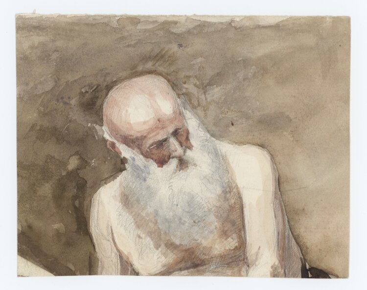 Unbekannt - Greis/ Geiger - undatiert - Aquarell über Bleistift