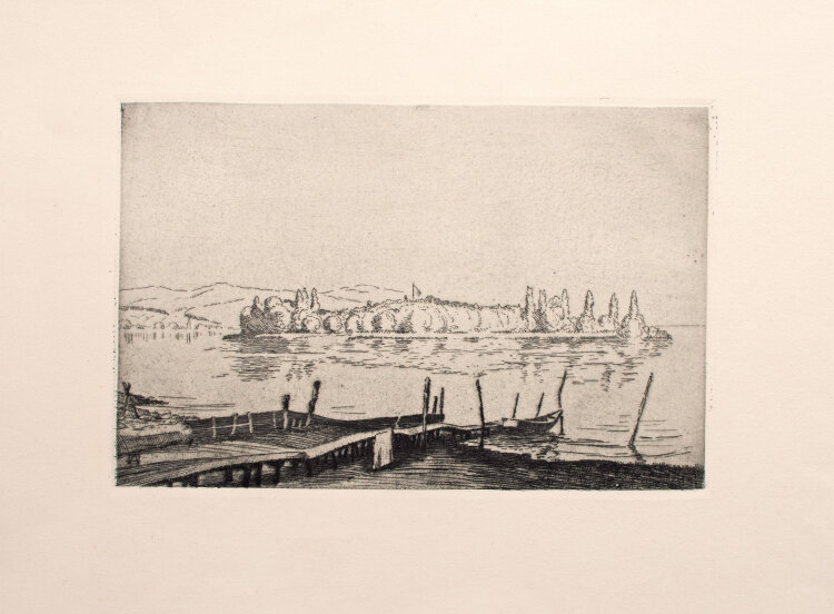 Hermann Armbruster - Am Bodensee. Insel Mainau - o.J. - Radierung mit Plattenton auf kräftigem Papier