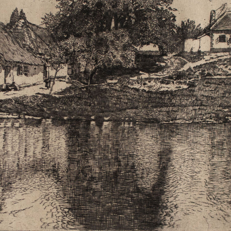 Max von Scherer - Gänseteich - 1917 - Radierung auf chamoisfarbenem Papier