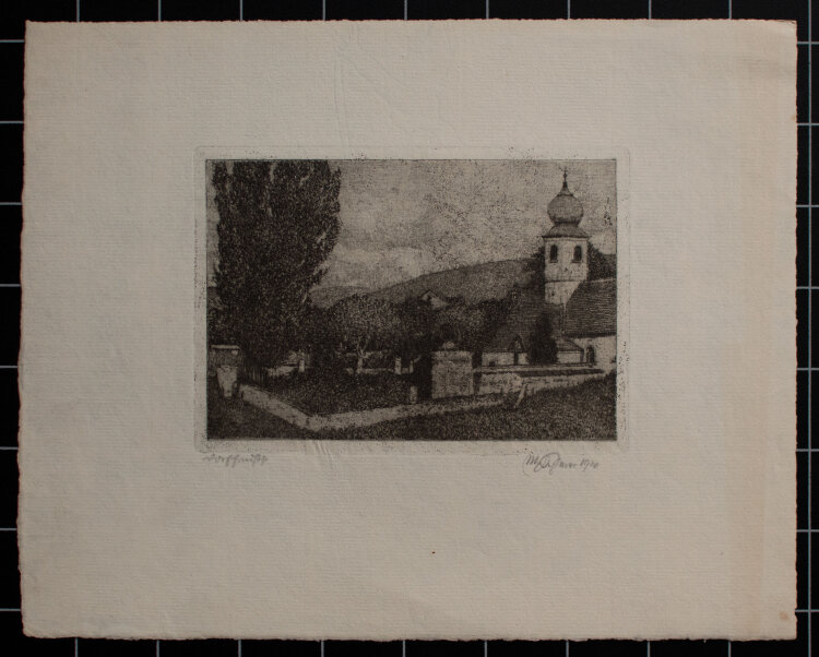 Max von Scherer - Dorffriedhof - 1920 - Radierung mit...