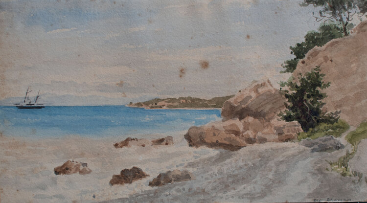 Unbekannt - Bei Rhamnous (Griechenland) - o.J. - Aquarell und Tusche auf leichtem Karton