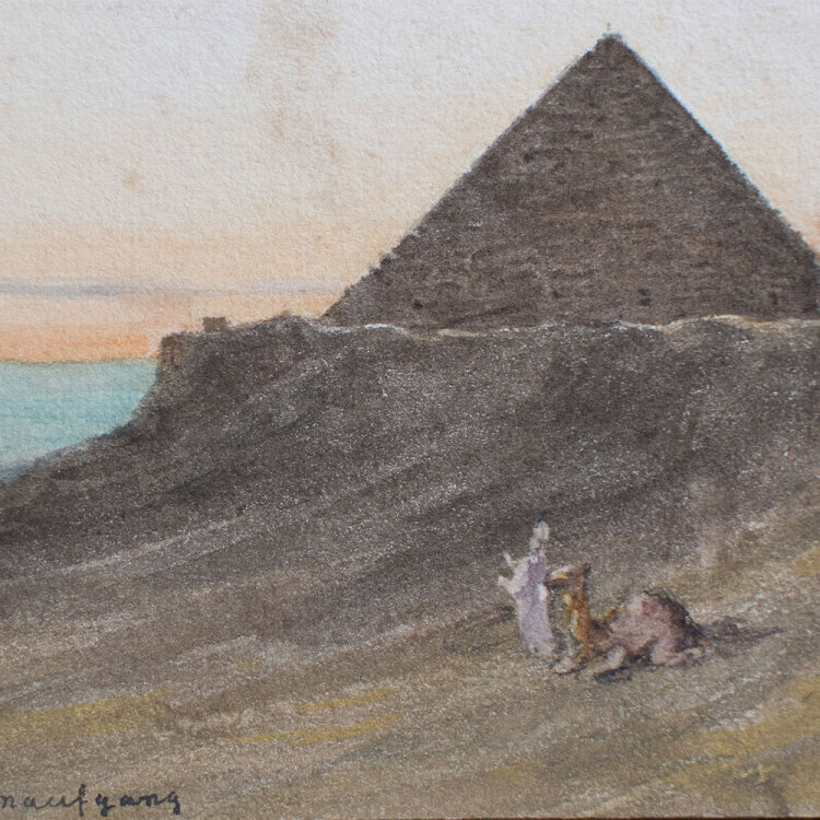 Unbekannt - Menahouse vor Sonnenaufgang - 1894 - Aquarell